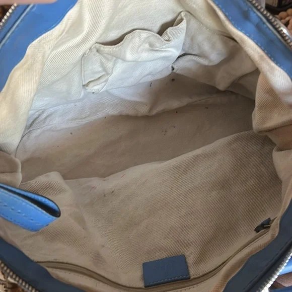 Gucci Tan and Blue Shoulder Bag - Picture 9 of 12